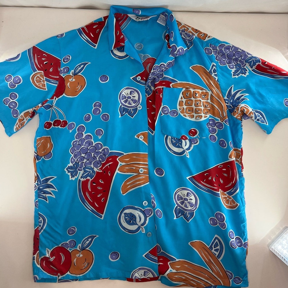 80’s Tropically Yours Blue Hawaiian Shirt